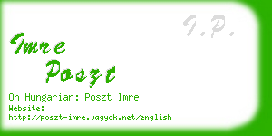 imre poszt business card